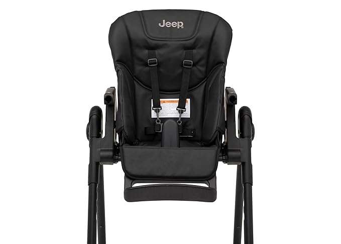 Jeep by Delta Children Classic Convertible 2-in-1 High Chair for Babies and Toddlers with Adjustable Height, Recline & Footrest - Dishwasher Safe Meal Tray, Black