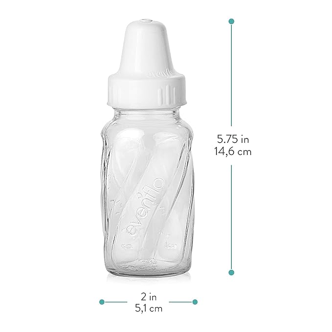 Evenflo Feeding Classic Glass, Twist Bottles, 4 Oz, 6 Bottles. (Pack of 3)