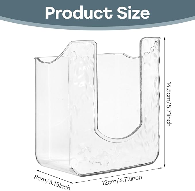 Piriuuo Wipes Dispenser, Wall-Mounted Wipes Holder for Bathroom Clear Wipe Dispenser Flushable Wipe Holder for Bathroom Wipes Container for Kitchen Bathroom Toilet