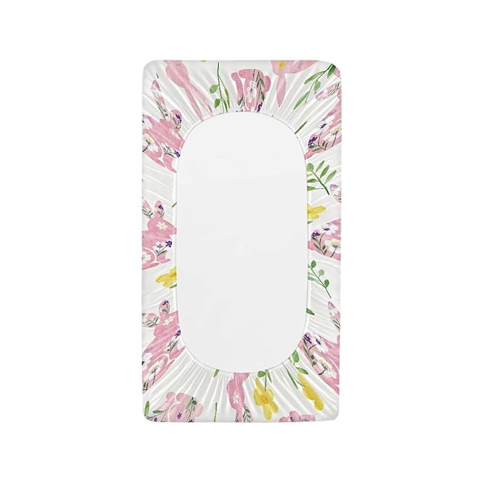Rabbit Changing Table Pad Cover Flower Diaper Changing Pad Cover White Baby Changing Pad Cover 32''*16'' Diaper Changing Cover