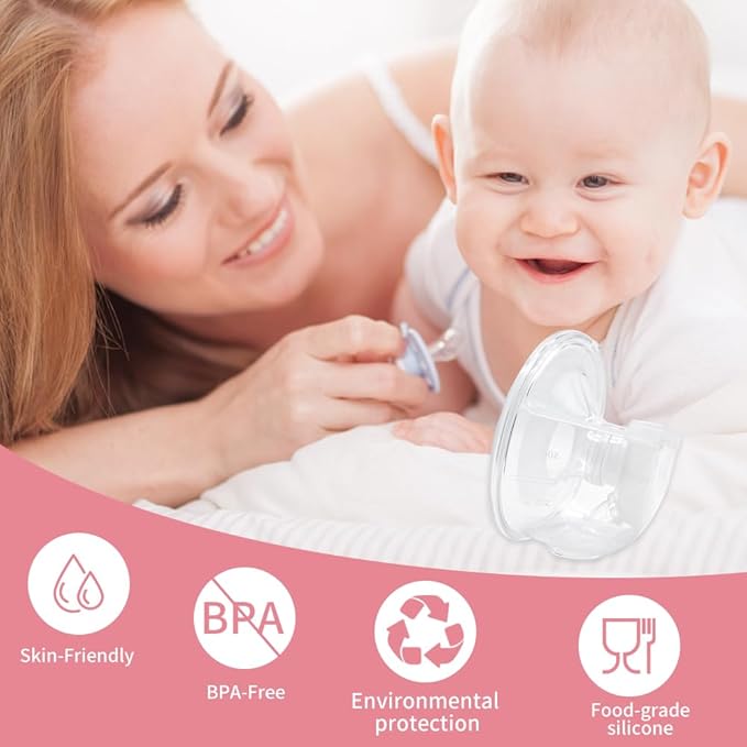 2Full Set Wearable Breast Pump Compatible with NCVI NICEGREEN Nuliie Zooawa S32 Breast Pump, Replacement Parts Include Milk Collector Cup Duckbill Valve, Silicone Diaphragm, Flange (24mm)