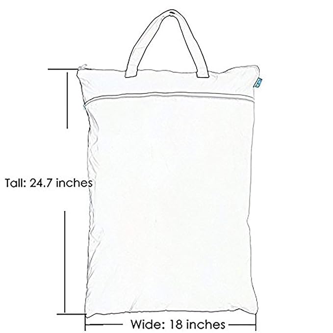 Teamoy Travel Hanging Wet Dry Bag Organizer (24.7 x 18 inches) with Two Compartments for Cloth Diaper, Laundry, Swimsuits and More, Easy to Hang Everywhere (L, Gray Arrow)