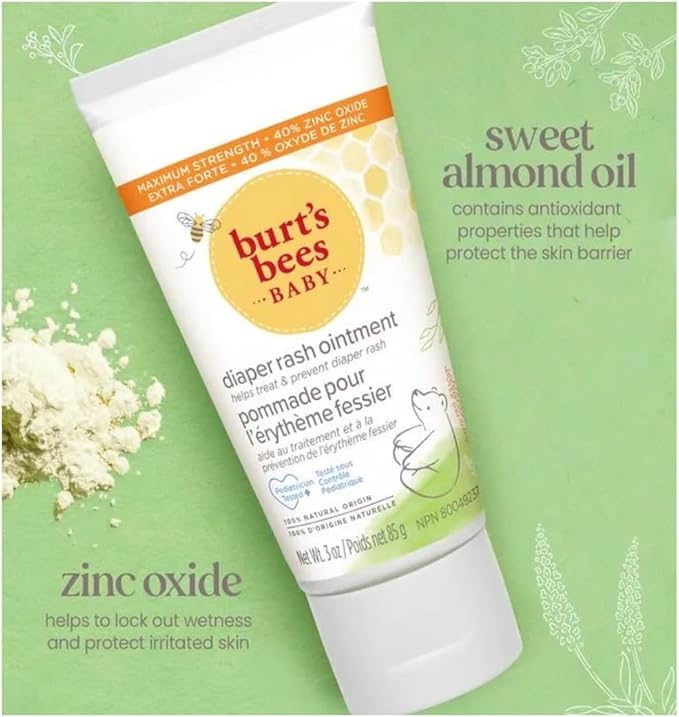 Burt's Bees Baby Bee 100% Natural Diaper Rash Ointment, 3 Ounce Tube (Pack of 3)