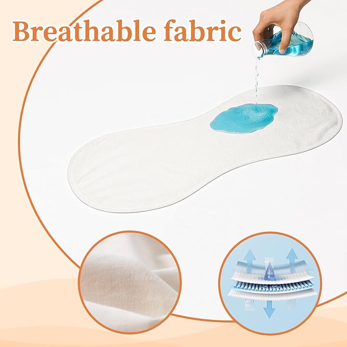 Hahafelt 3 Pcs Changing Pad Liners Fits in Peanut Shape Changing Pad Waterproof Diaper Mats Organic Cotton Peanut Mats are Warm on a Baby's Back, Washable Reusable(Fresh Style,White)