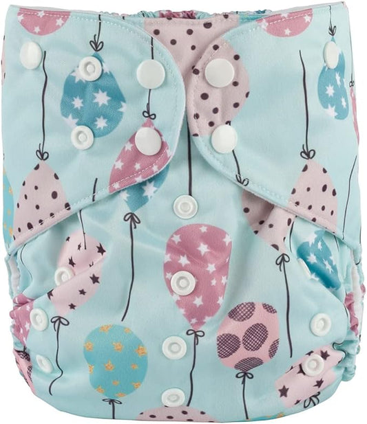 2 to 7 Years Old Cloth Diaper Nappy Pocket Reusable Washable Junior Big Baby Kids Toddler (Party Balloons)