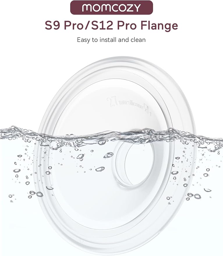Momcozy Original S9 Pro/S12 Pro Replacement Accessories, Only Compatible with Momcozy S9 Pro/S12 Pro Breast Pump NOT for S9/S12/S12Pro-Quick(Double-Sealed Flange 27mm,1 Pack)