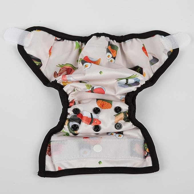 Newborn Baby Cloth Diaper Cover Nappy Hook and Loop (Sushi)