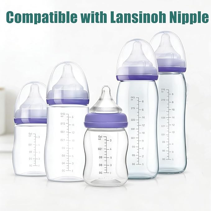 Compatible with Lansinoh XS Nipples,4 Pcs Fit for Lansinoh XS Flow Nipples,Extra Slow Flow,Size XS, 0+ Months, 4 Counts
