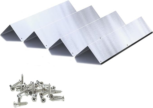 Pre-drilled Stainless Steel Wall Corner Guards 3.4x15.8 inch, Pack of 4 L Metal Wall Corner Protectors 304 Steel Corner Trim with 90° Angle Weed Whacking Protection for Outside Exterior Wall Repair