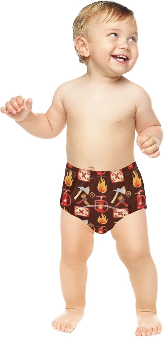 Baby Potty Training Underwear Pants Absorb Water Nighttime Training Underwear Sleep Underwear for Kids 3T Firefighter Fire Extinguisher No Smoking Sign