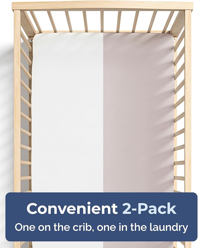 Changing Pad Cover - Pack of 2 Soft Unisex Diaper Change Microfiber Table Sheets - Fits 32"x16" Contoured Pad - Changing Pad Cover for Baby Boys & Girls - Snug, Machine Washable - Oeko-Tex, White/Grey