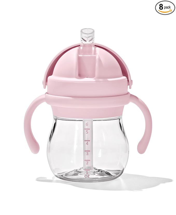 OXO Tot Transitions Straw Cup with Removable Handles - 6 oz. - Blossom (Pack of 8)