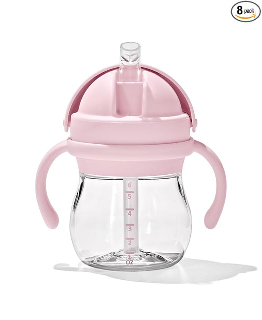 OXO Tot Transitions Straw Cup with Removable Handles - 6 oz. - Blossom (Pack of 8)