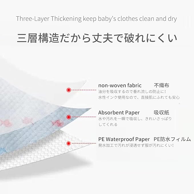 Baby and Infant Disposable Travel Bibs - Soft, Leakproof, for Toddlers Babies, Feeding, Traveling, (60PCS)