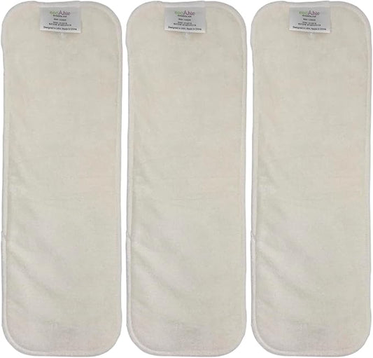 EcoAble Diaper Booster Pads – Snap-in Rayon Inserts for Cloth Diapers | Add Absorbency | Reusable & Trim Fit (Size 3 / Inserts ONLY, 3-Pack)