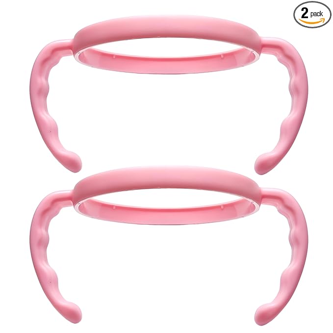 Bottle Handles Grip Compatible for Comotomo Baby Feeding Bottle (2 Count, Pink)