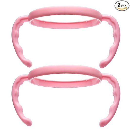 Bottle Handles Grip Compatible for Comotomo Baby Feeding Bottle (2 Count, Pink)