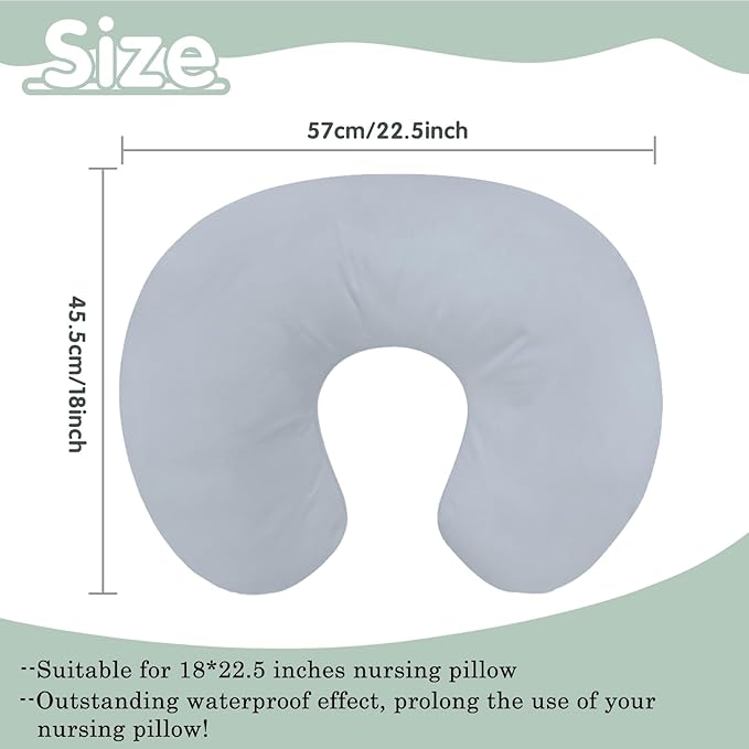 Winmany Baby Waterproof Nursing Pillow Cover Newborn Breastfeeding Pillowcase Soft Replaceable Slipcover for Boys and Girls