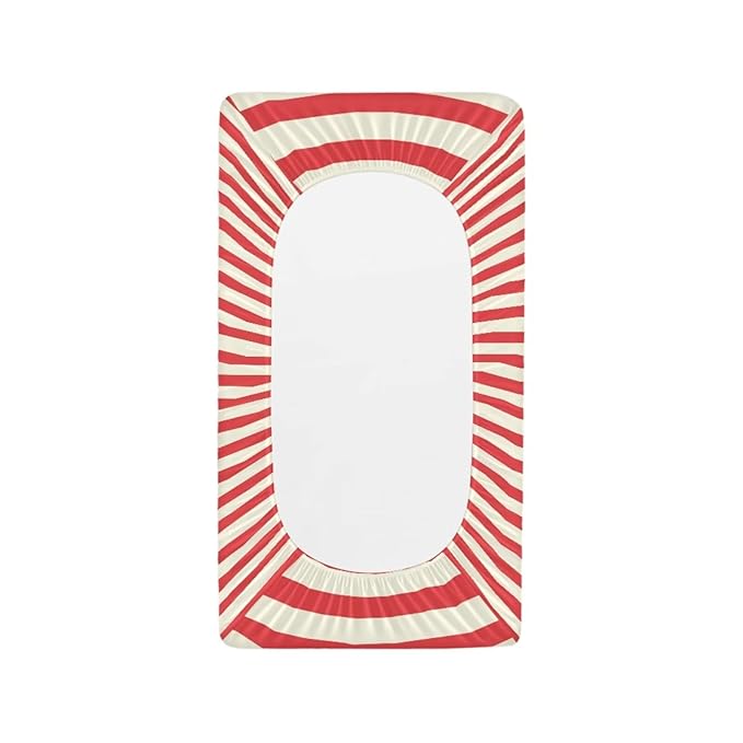 Red Stripe Changing Pad Cover for Baby Christmas Baby Diaper Change Table Pad Covers Soft Cradle Mattress Sheets Christmas Decor for Nursery