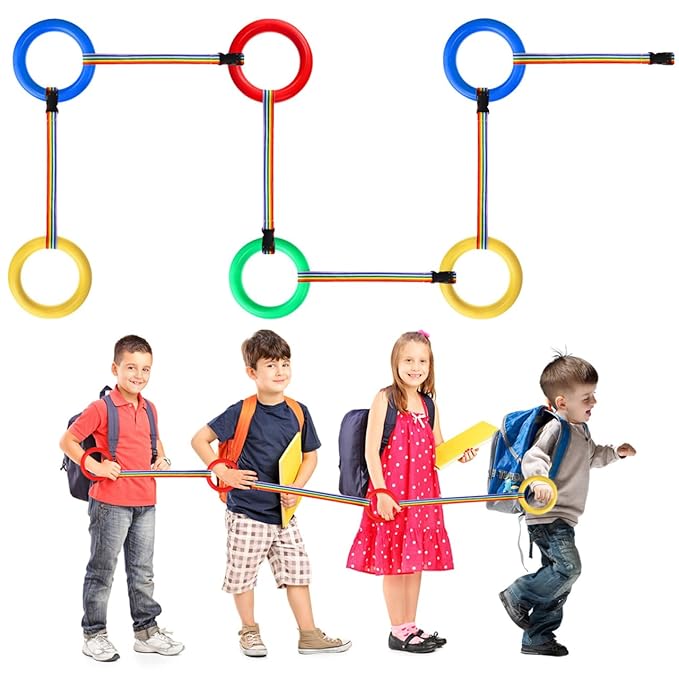 Milisten Anti-Lost Walking Rope with Ring Handles for Preschool and Kindergarten Kids Safety Leash Extendable Line Rope for Toddlers Daycare Group Control