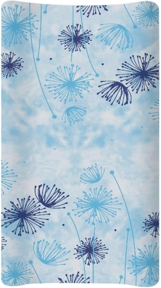 Dandelion Changing Pad Covers, Ultra Soft Baby Diaper Change Table Non Slip Contoured Pad Covers for Baby Boys Girls
