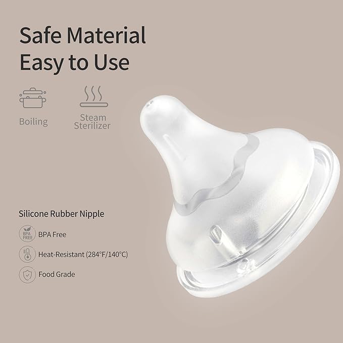 Pigeon Silicone Nipple with Latch-On Line, Size L & LL(Set of 8), Natural Feel, Nipple Set (6~12M)
