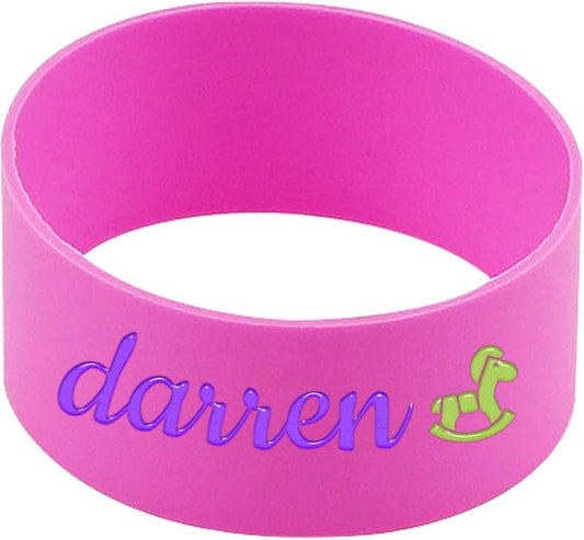 Personalized Water Bottle Name Bands, Silicone Daycare Labels, Waterproof Bottle Labels Cute Daycare Essentials Printable Sippy Cup Strap Gifts