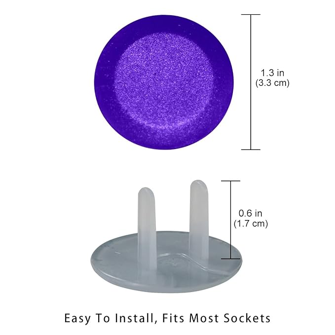 Outlet Covers, Child Safe, Easy Install, Pure Dark Blue Pattern