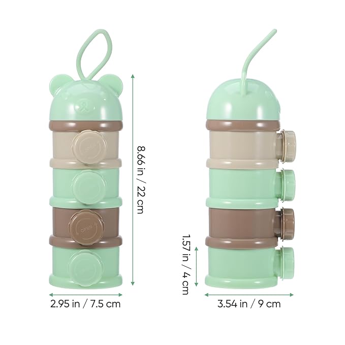 Kisangel 4 Layers Baby Milk Powder Box Large Capacity Portable Formula Dispenser Leak-Proof Food Storage Container for Travel Outdoor Baby Feeding