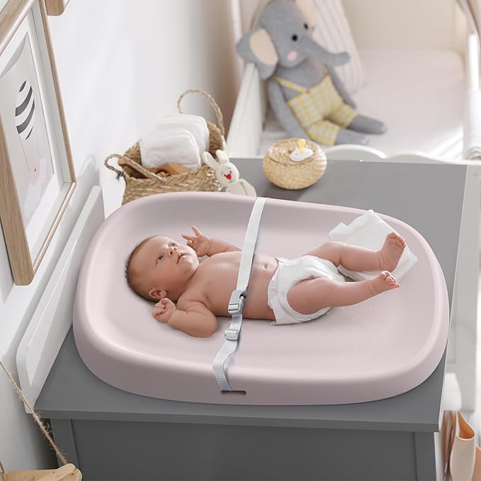 Bellababy Baby Changing Pad, Waterproof & Non-Slip, Soft, Easy to Clean, Lightweight, Portable, Polyurethane (PU), 27.6 * 19.2 * 2.9 inches, Pink