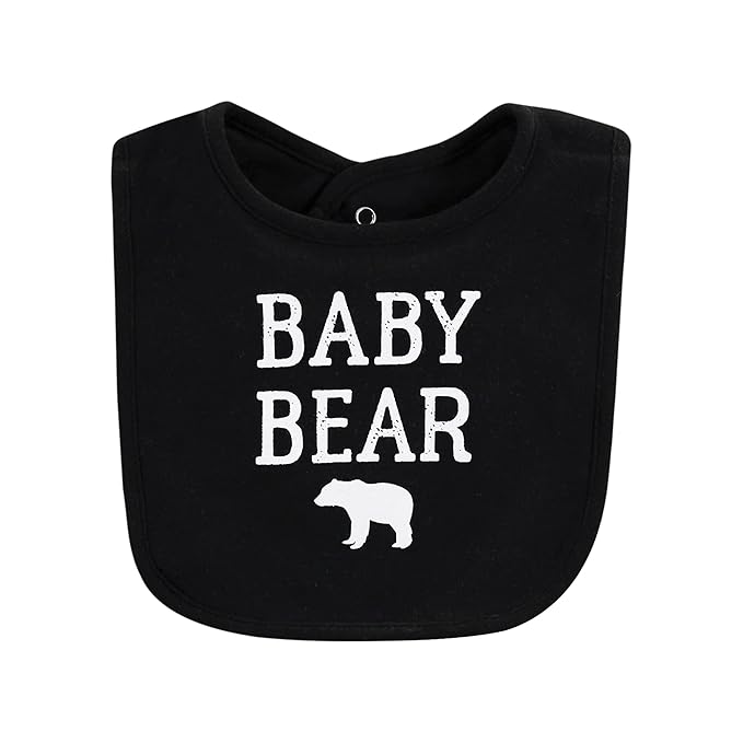 Hudson Baby Unisex Baby Cotton Bibs, Buffalo Plaid Bear, One Size