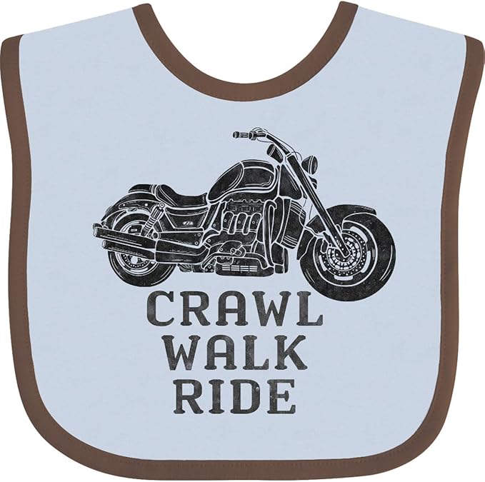 inktastic Crawl Walk Ride Motorcycle Baby Bib