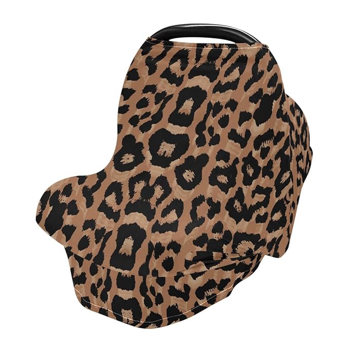 Breastfeeding Nursing Cover Baby Car Seat Canopy Cart Cover Cheeteh Leopard Print Blanket Stroller Poncho Cover
