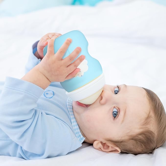 3 Pack Silicone Sleeves for Dr. Brown Glass Baby Bottles, Drop Safe Silicone Sleeve for Dr. Brown Wide Neck Glass Bottles 5 oz(White,Green,Blue)