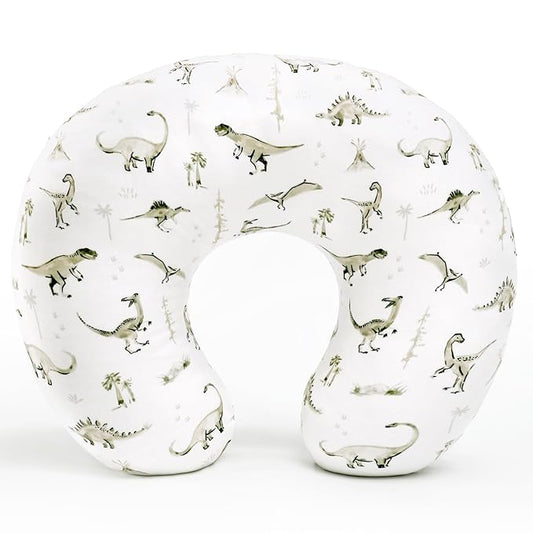 GRSSDER Nursing Pillow Cover Stretchy Minky Removable Nursing Covers for Breastfeeding Pillows, Ultra Soft Comfortable Slipcover for Boy and Girls, Stylish Pretty Dinosaur