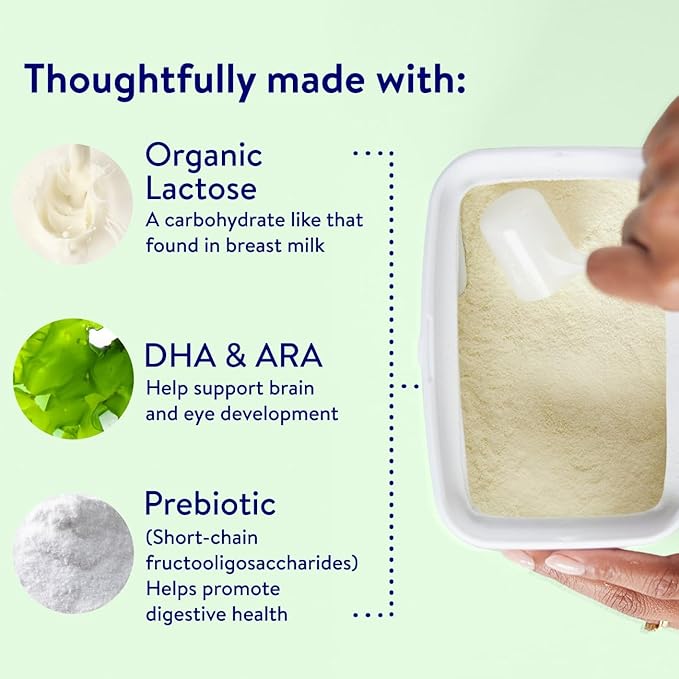 Similac Organic Infant Formula, Easy to Digest, USDA-Certified Organic, Powder, 20.6-oz Tub