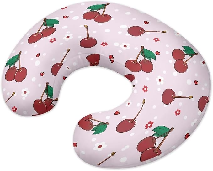 Cherry Pattern Nursing Pillow Cover Stretchy and Soft Nursing Cover for Breastfeeding Pillows Pillow Slipcover for Baby Girls Boys Newborn