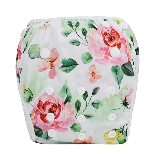 Baby Swim Diaper Nappy Pants Reusable Adjustable 6 Months to 3 Years Old for Girls Large (Large, Floral)