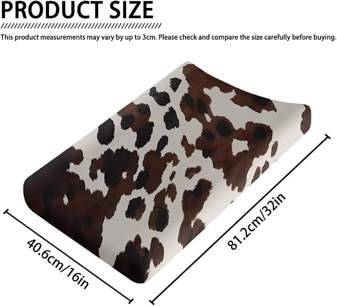Cow Changing Table Cover Soft Stretchy Nursery Pad Change Cover Comfy Cozy Table Sheets for Boys Girls Lightweight Waterproof Sheet Crib Mat