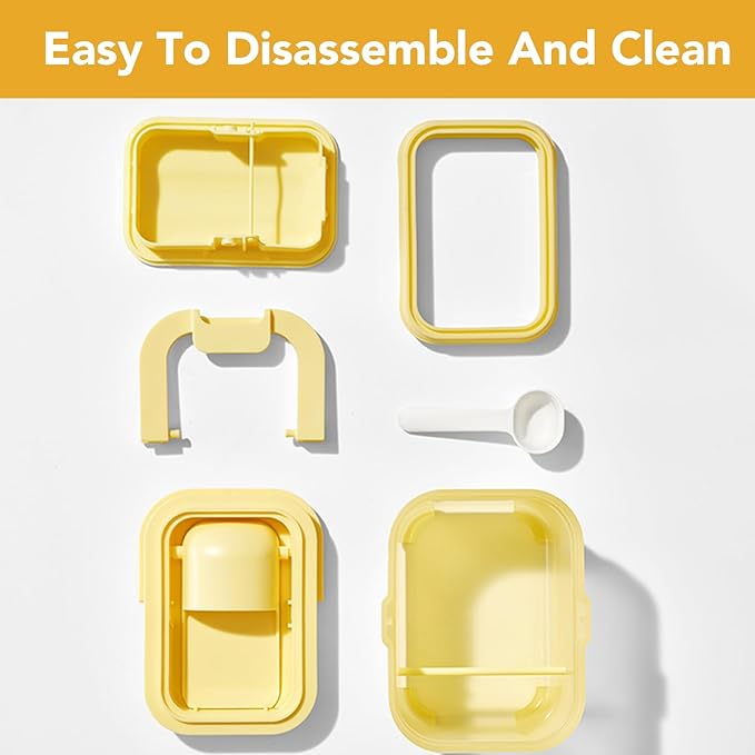 Shockproof Airtight Baby Formula Container with Scoop，Baby Formula Dispenser for Travel Outdoor Activities,BPA Free (Yellow, 500ml)