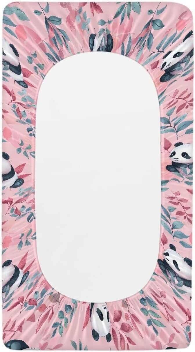 Panda Changing Pad Cover Waterproof Soft Diaper Changing Mat Cover for Baby Stretchy Lightweight Universal Tray Table Mat Fit 32"x16" Contoured Pad