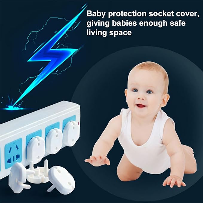 Heyiarbeit 30pcs Outlet Covers Child Proof Plug Cover Electrical Protector Safety Caps for Home Office Electrical Outlets Child Safety Socket Cover 2 Holes White