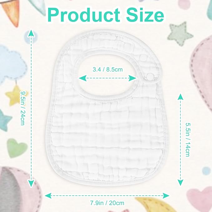 Accmor Muslin Baby Bibs, 6 Pack Soft Cotton Baby Bandana Drool Bibs for Boys Girls Teething and Drooling