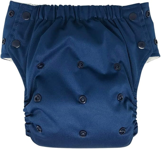 EcoAble Reusable Potty Training Diaper with Insert, Daytime Pull-on Cloth Training Pants for Toddlers and Big Kids (Size 2, Navy Blue)