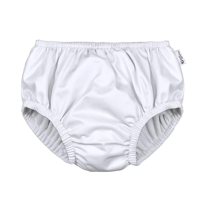 green sprouts Unisex Baby Reusable Absorbent Swim Diaper Pull On, White, 12 Months