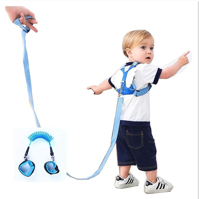 (2 kit)Anti Lost Wrist Link 2 meters Wrist Leash for Kids & Toddlers Child Safety Wristband (Blue)