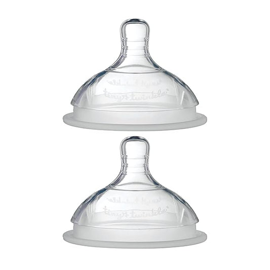 Tiny Twinkle Silicone Baby Bottle Nipples - Bisphenol A-Free, Phthalate-Free Baby Bottle-Feeding Supplies, Soft, Easy to Latch Nipples for Baby Bottles, 2 Pack, Medium Flow (3-6 Months)