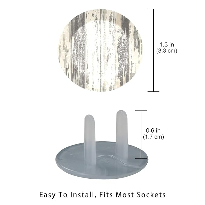 Soft Grey Wooden Floor Texture (1) Outlet Plug Covers Child Proof Electrical Outlets Protector - Wall Socket Protector for Baby Kids- Electrical Insulation