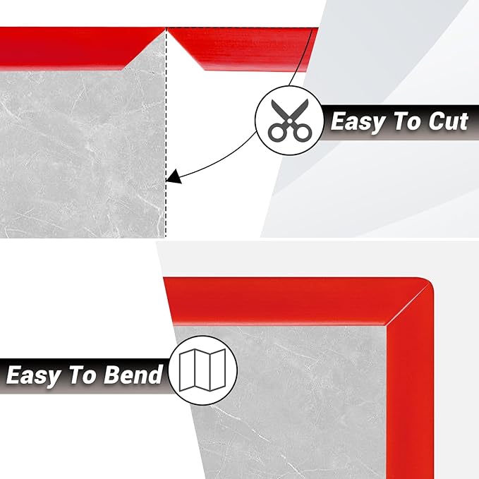 Rubber Edge Corner Trim, Self Adhesive L Shaped Edge Trim, Small Size Peel and Stick Edge Trim for Tile, Wall and Furniture Edges, Red Color, 10Ft