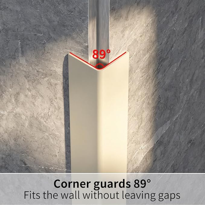 2 Pack Baby Corner Guards, Off-White Self-Adhesive Edge Protectors 0.98"x39.4" for Furniture, Tables & Walls, Child Safety Bumpers for Baby Proofing
